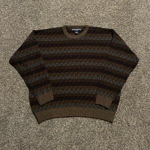 Vintage Striped Multicolor Acrylic Mens Sweater